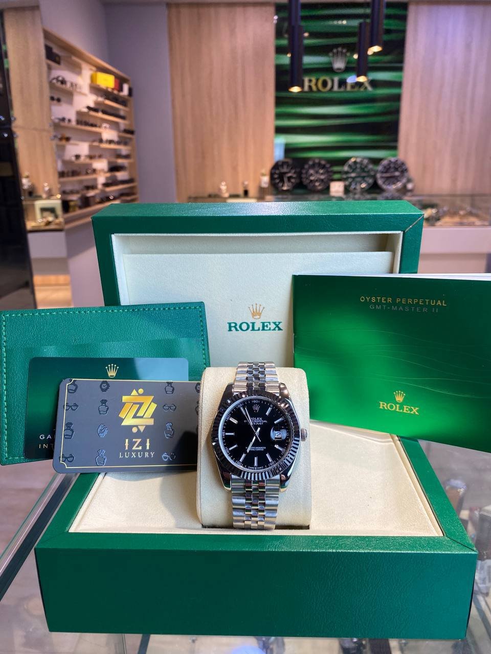 ROLEX DAYJUST IN OYSERSTEEL WITH A BLACK DIAL - Image 2