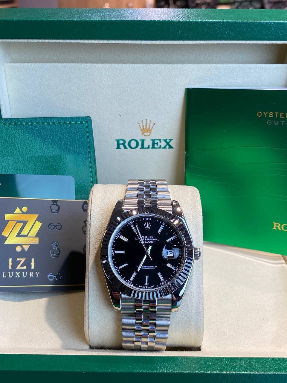 ROLEX DAYJUST IN OYSERSTEEL WITH A BLACK DIAL - Image 3