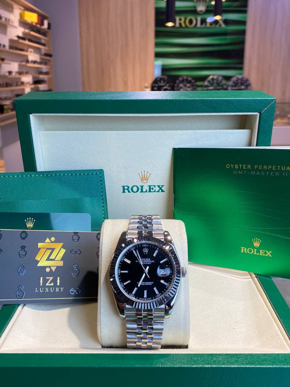 ROLEX DAYJUST IN OYSERSTEEL WITH A BLACK DIAL - Image 4