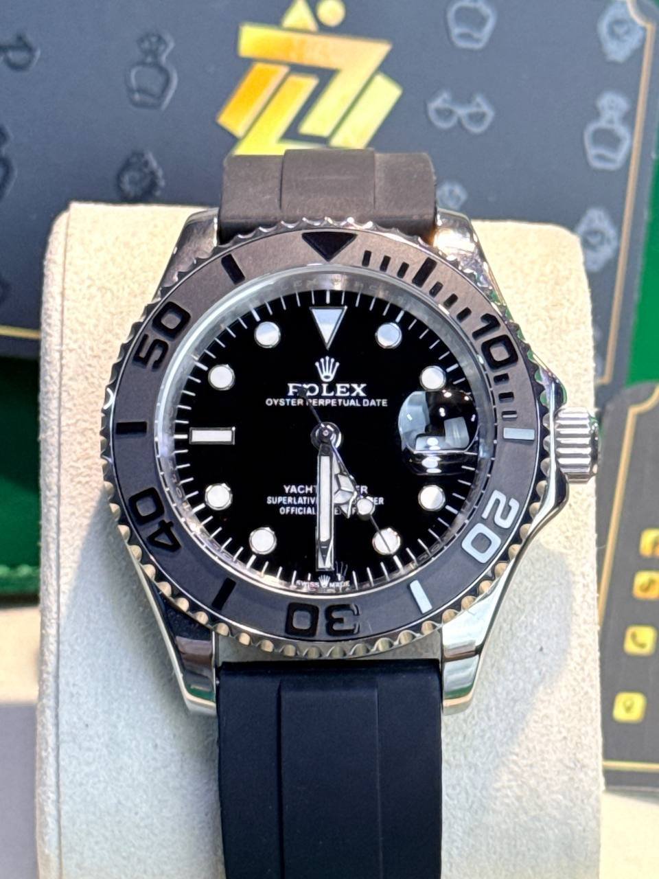 ROLEX YACHT MASTER ALL BLACK DIAL - Image 2